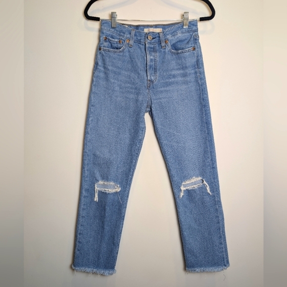 Levi's Denim - Levi's Premium Big E Wedgie Straight Frayed Raw Hem Jeans Size 26